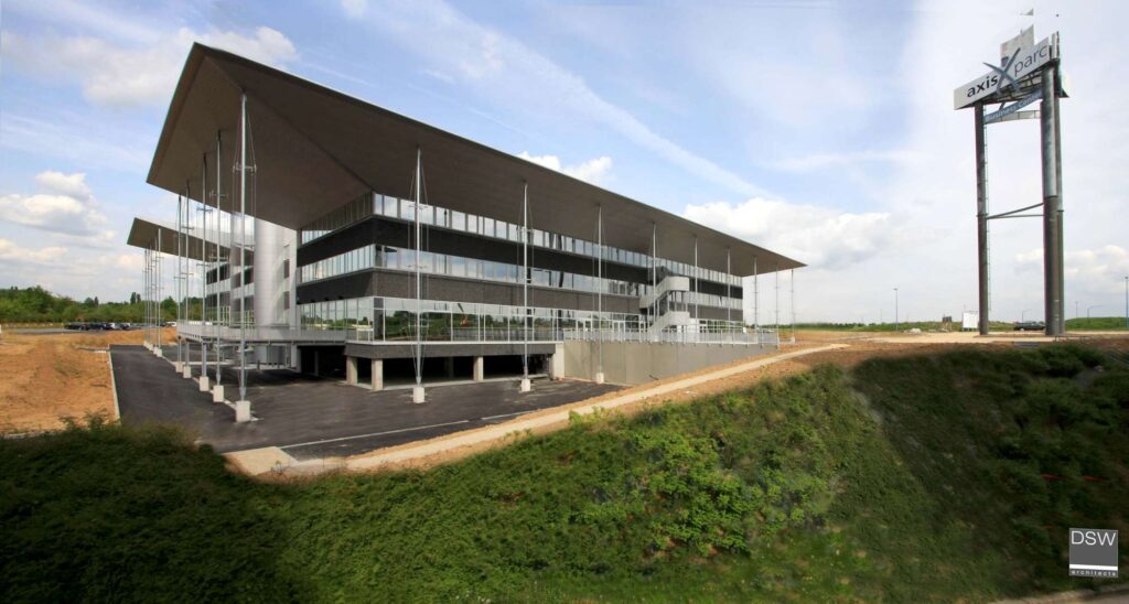Projet Axis Parc à Mont-Saint-Guibert par DSW Architects – parc d’affaires innovant
